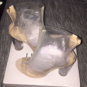 Plexi Booties w/Glitter heel